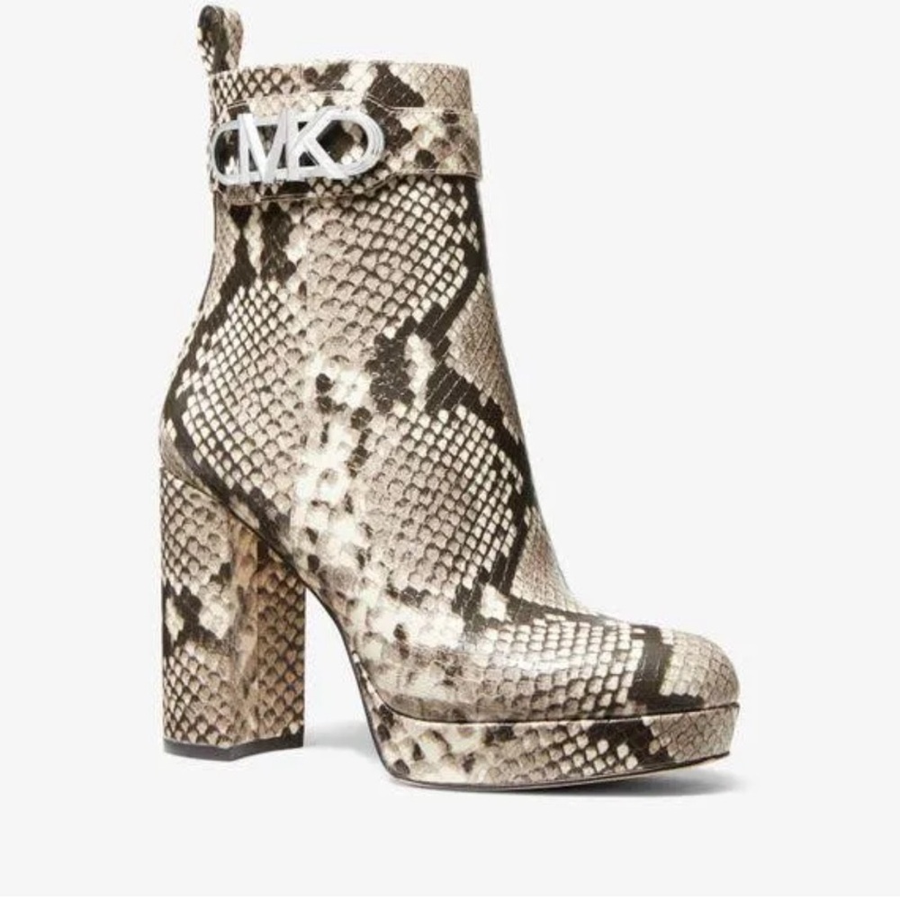 Michael Kors Parker Snake Embossed Faux Leather Platform Boot. ✨bran new✨